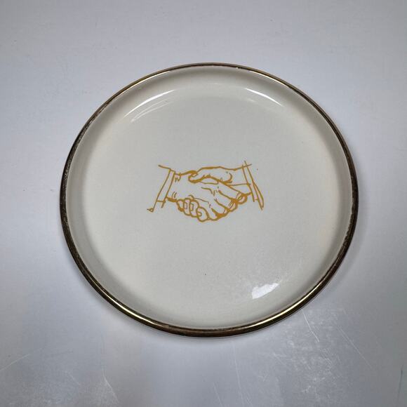 Louis Baida Cream and Gold rimmed Decorative Dish - Picture 1 of 7